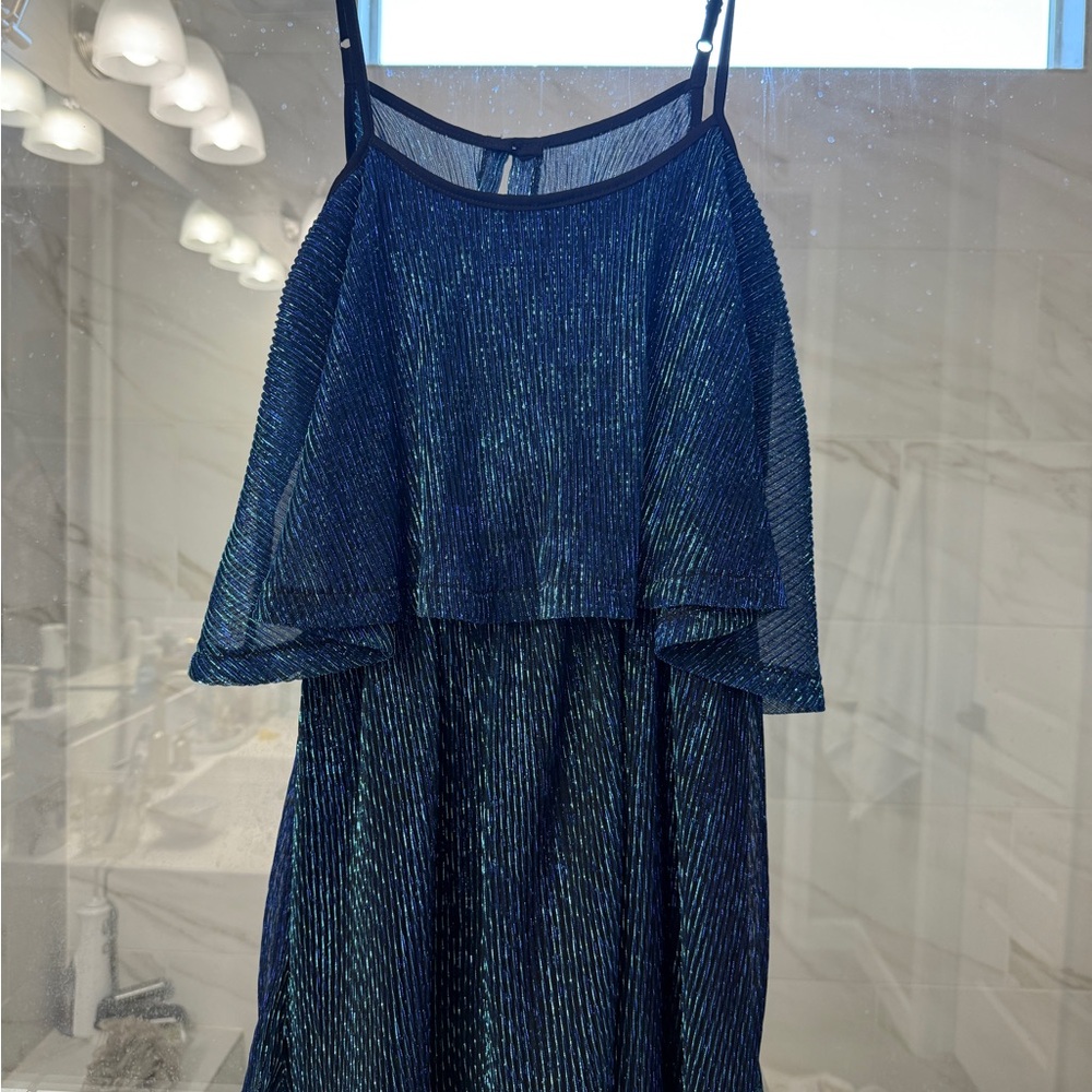 Shimmering Blue Cutout Dress
